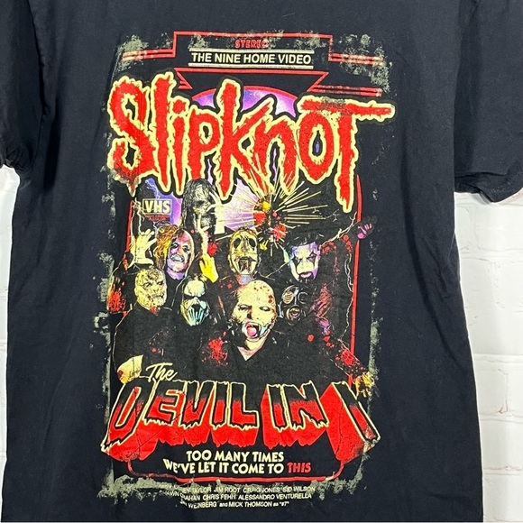 Slipknot T-Shirt The Devil In I VHS Band Mens Large Rap Metal Rock Band Horror - Picture 3 of 7